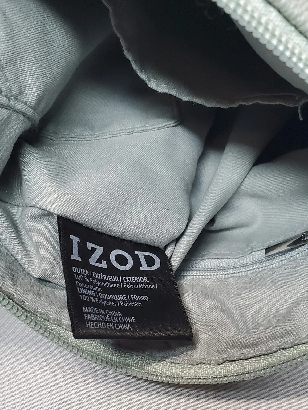IZOD Mint Green Crossbody Bag with Black-and-White Branded Detachable Strap